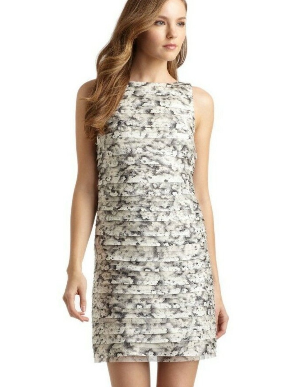 Alice + Olivia Tegan black/white tiered sheath mini dress size 8 NWT